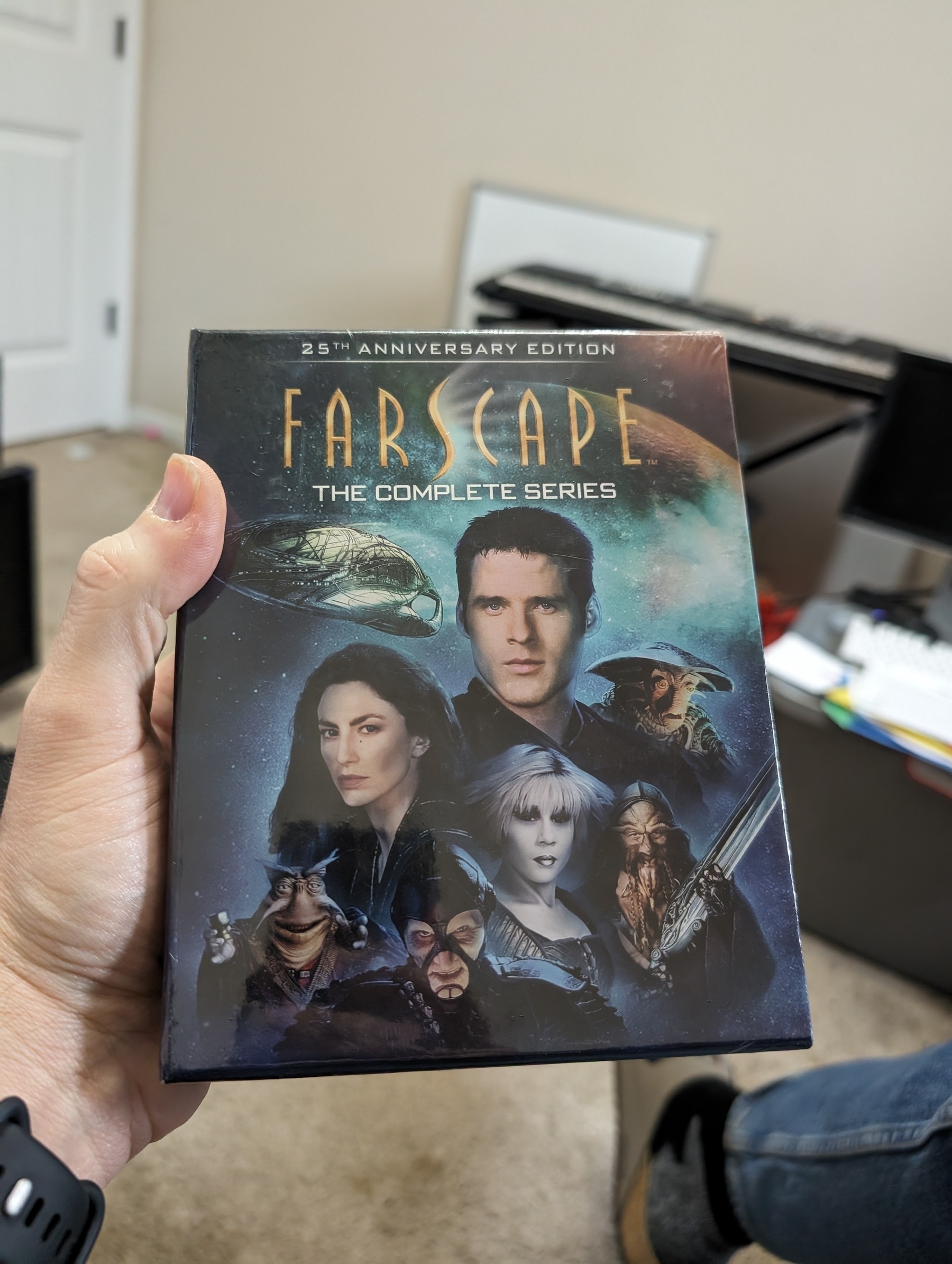 Photo of "Farscape: The Complete Series, 25th Anniversary Edition" Blu-ray set.